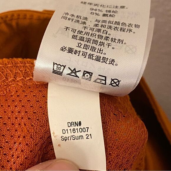 Eddie Bauer hiking nylon Cargo Pants burnt Orange gorpcore 12 long - Picture 13 of 13